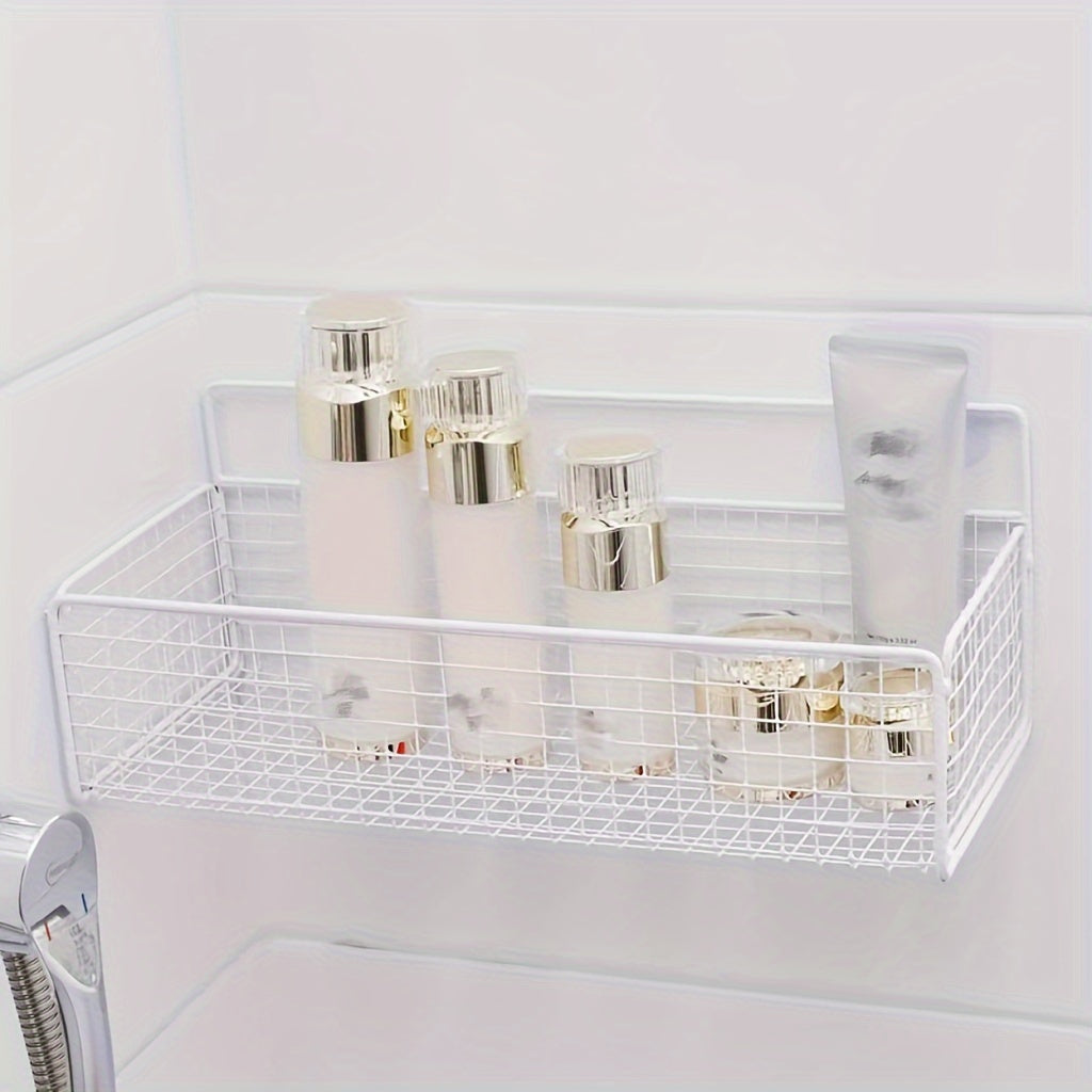 Wall Mounted Bathroom Storage Rack Shower Caddy Organizer for Shampoo and Shower Gel
