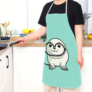Linen Kitchen Apron Waterproof Oil-Resistant Stain-Resistant Unisex Animal Print