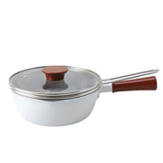 Stainless Steel Fry Pan with Strainer and Lid for Tempura and Fries