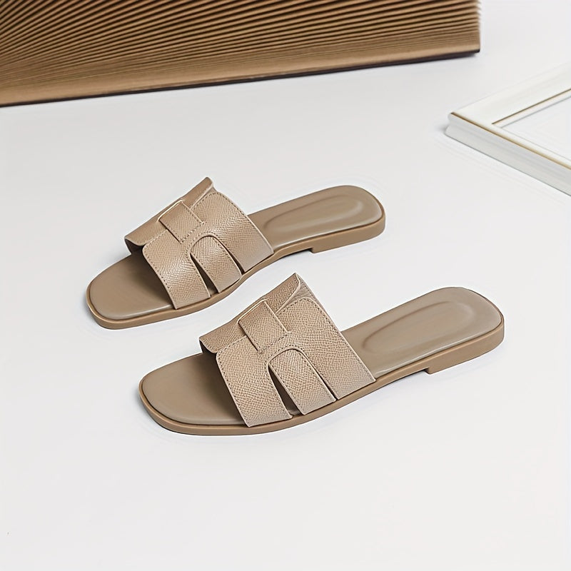 Women Summer Casual Flat Slip-On Sandals Open Toe Rubber Sole