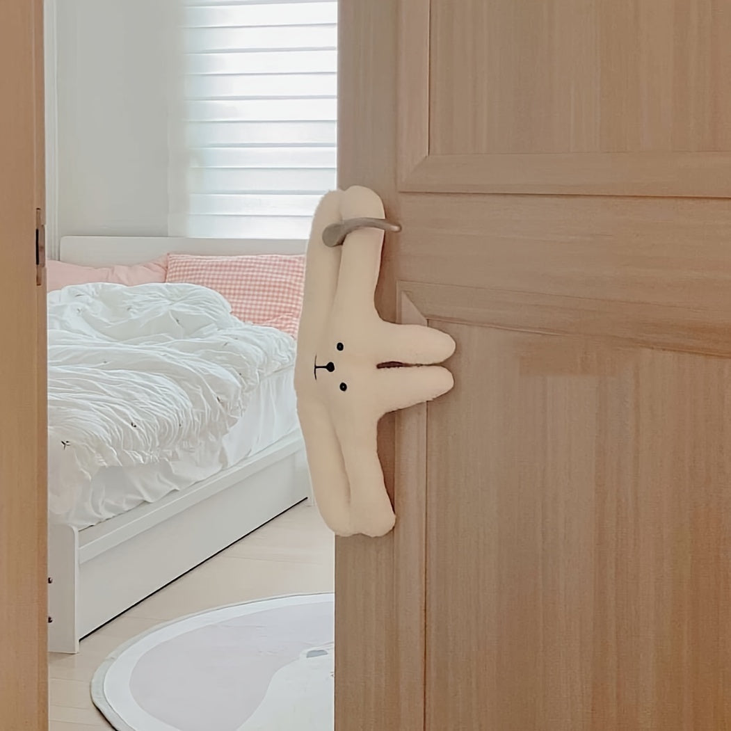 Animal-Shaped Cartoon Door Stopper Silent Windproof Clip Light Brown Ivory