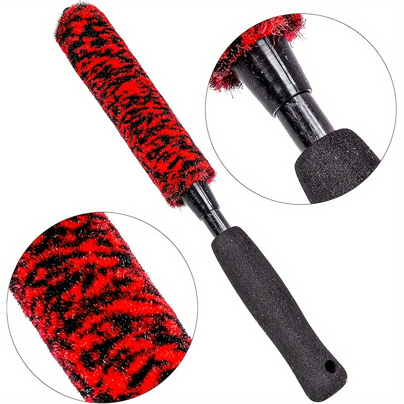 Yumshoq Tishli Moslashuvchan Avtomobil G'ildirak Tozalash Cho'tkasi - Oson Shina va Rim Tozalash uchun - Mustahkam Plastik Tutqich, Tashqi Tozalash uchun Ideal