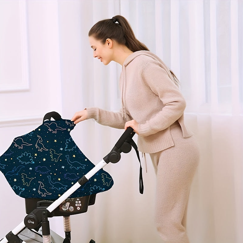 Dinosaur Themed Multi-Use Stretchy Cover for Breastfeeding and Grocery Trolleys
