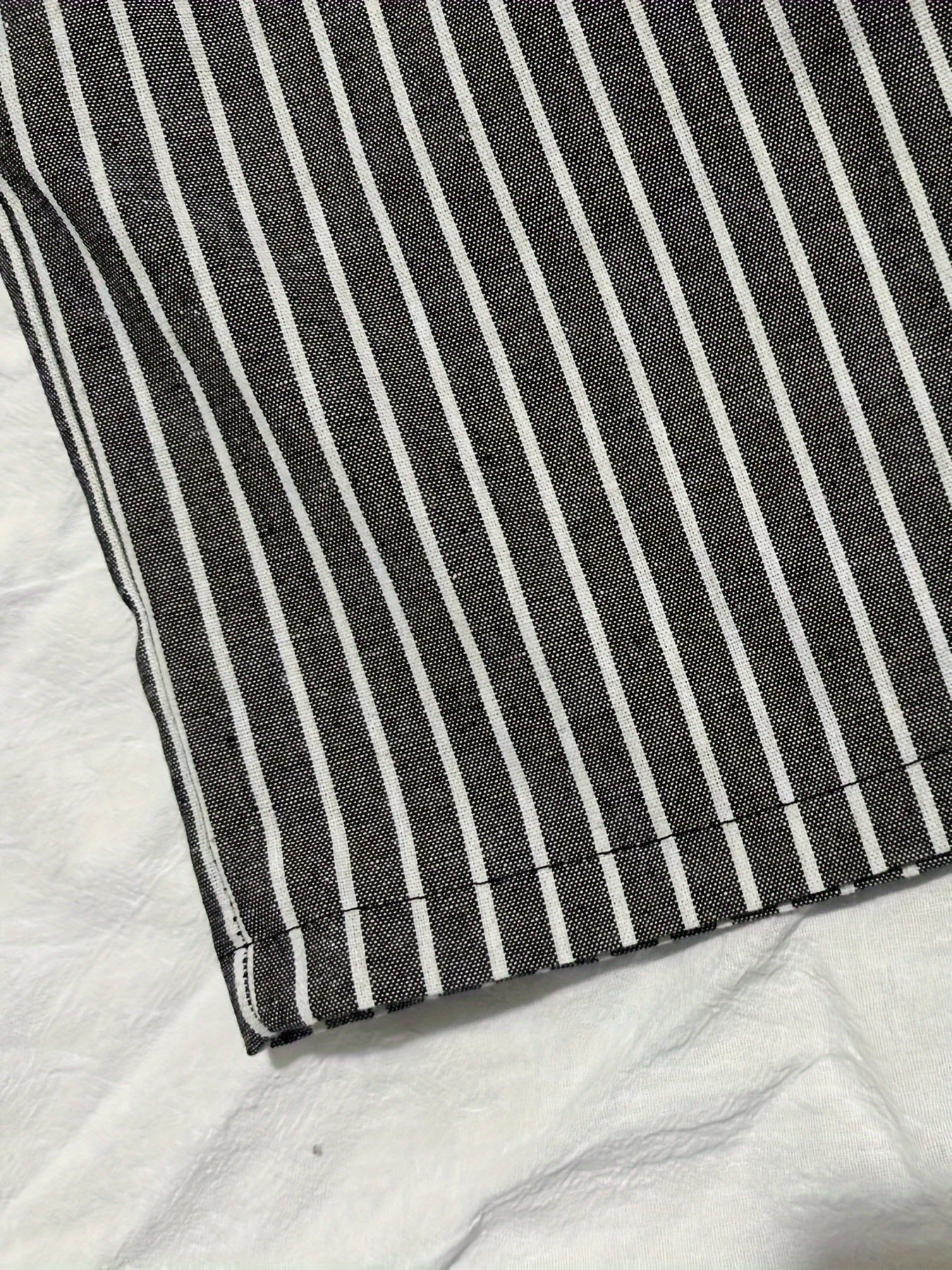 Plus Size Women's Casual Striped Polyester Blend Shorts with Pockets