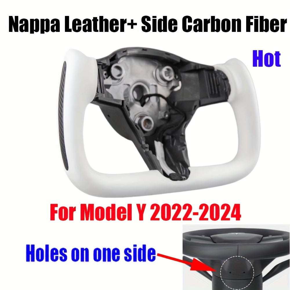 Yoke Steering Wheel Cover Carbon Fiber Heating Front Placement for Model Y and Y