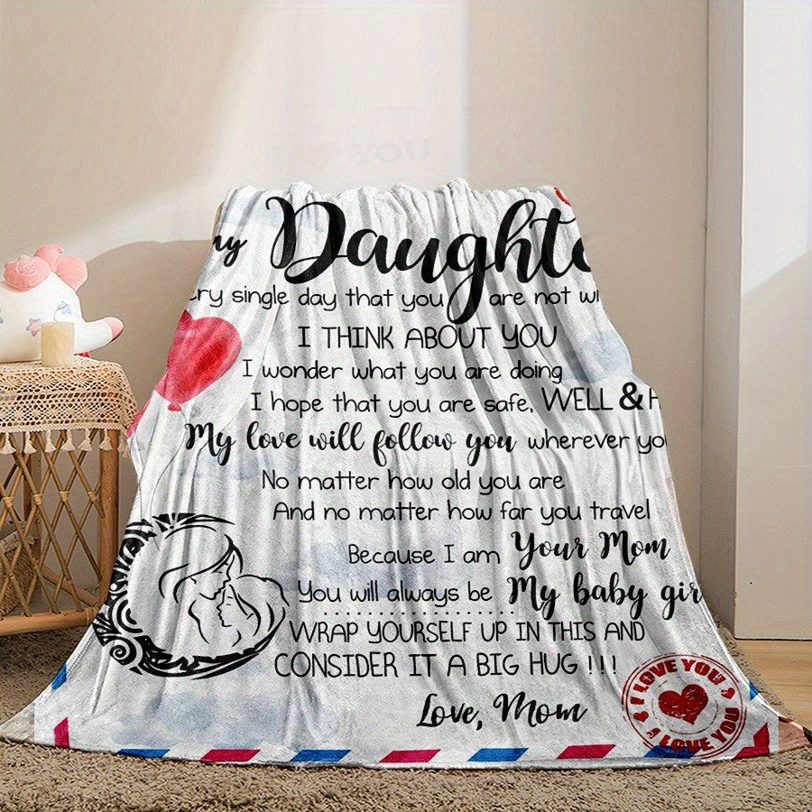 Printed Flannel Blanket for Women and Girls Cozy Throw for Couch Bed Travel