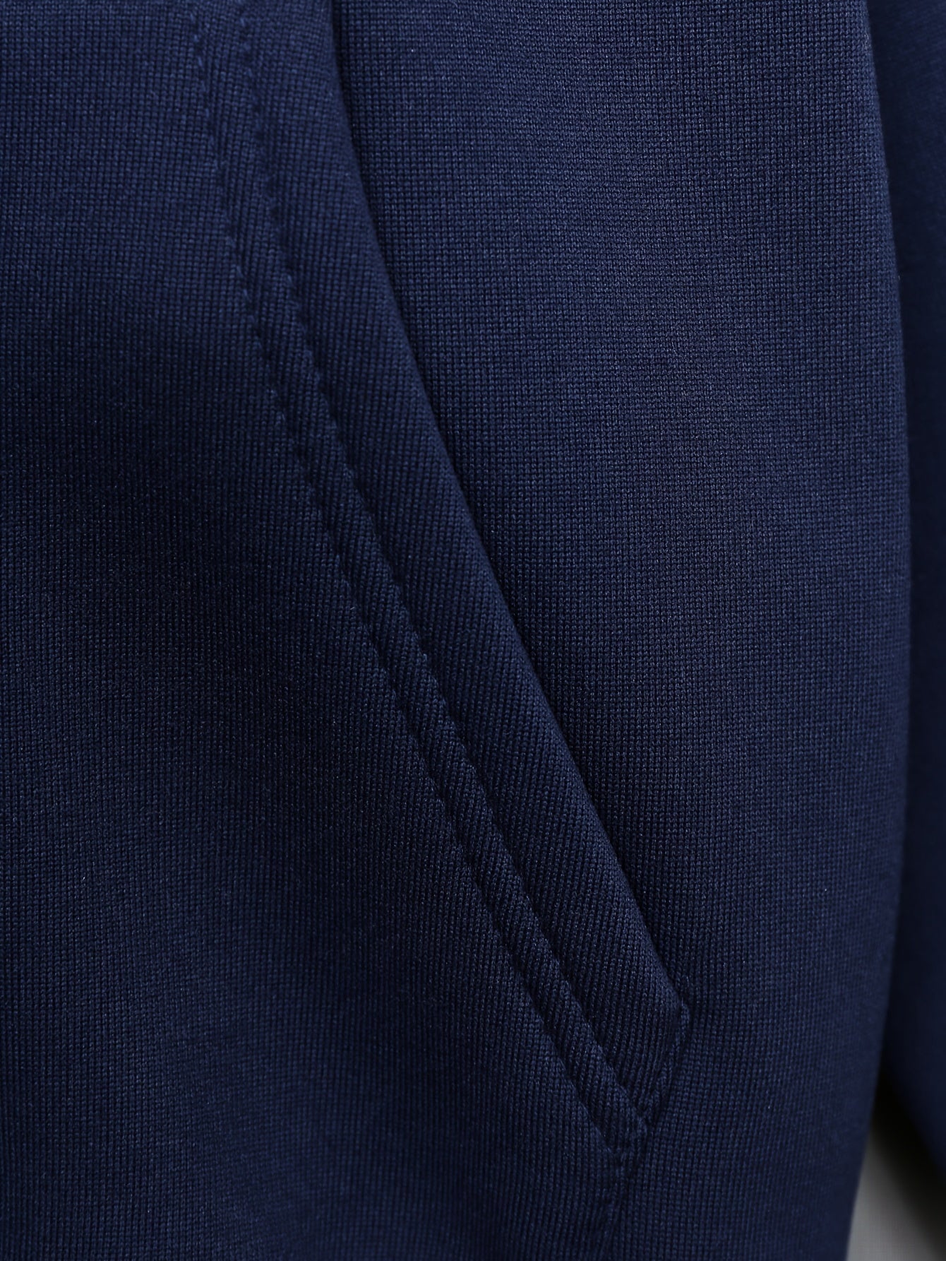 Women's Navy Blue Zip-Up Hoodie with Drawstring Pockets and Long Sleeves