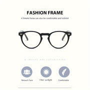 Retro Round Polarized Glasses for Men and Women with Rice Nail Detail for Eyestrain Relief