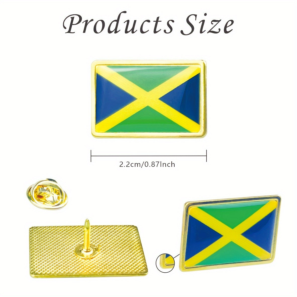 20-to'plam Enamel Alloy Jamaica Bayrog'i Brooch Pinlari Lapel, yelka va sumkalar uchun