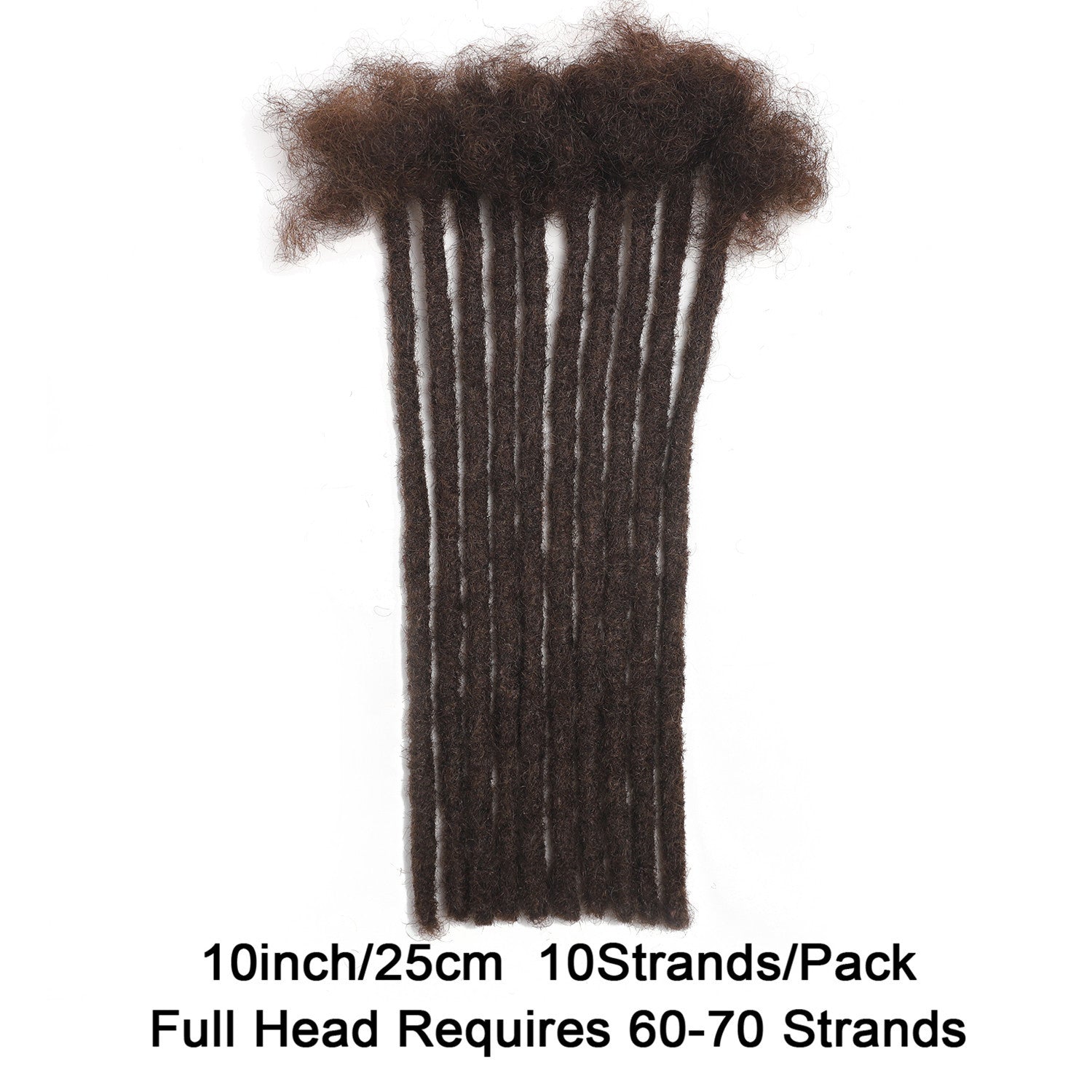 Handmade Dreadlocks Extensions 10 Strands Human Hair Dyeable Curly Twisted