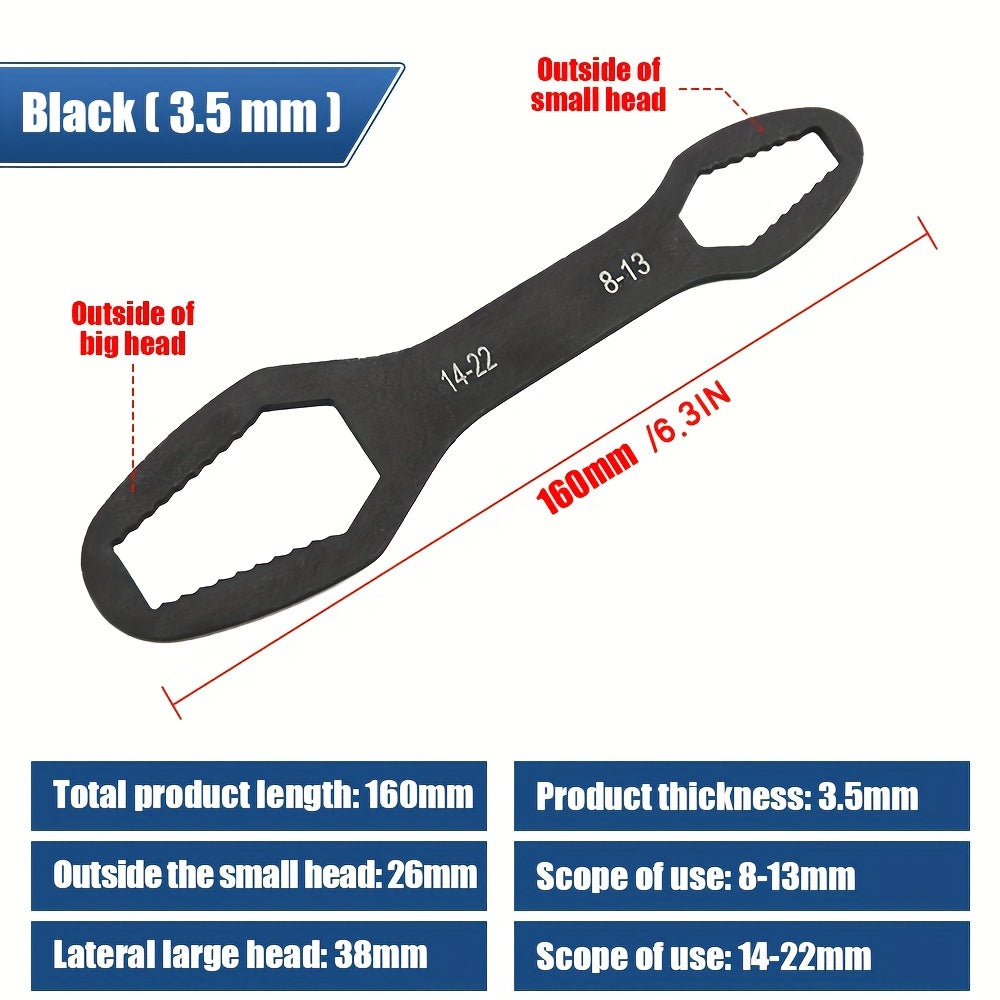 Double-Ended Plum Wrench 3.5mm Thickness for Screws and Nuts 8-22mm/3-17mm