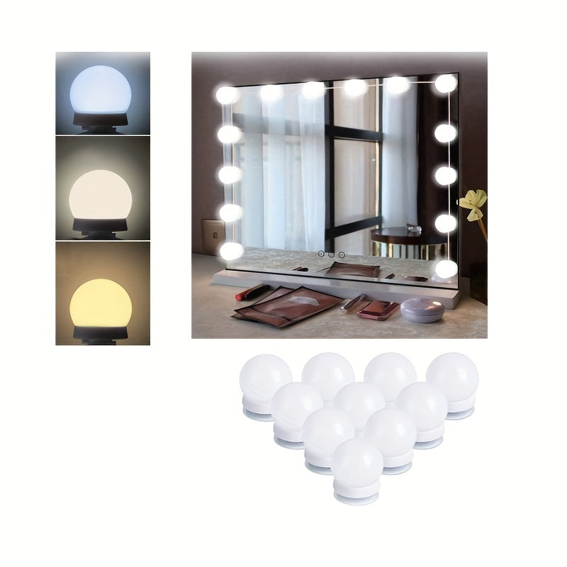 LED Makeup Mirror Lights with Dimmable USB Wall Lamp and Storage Wire