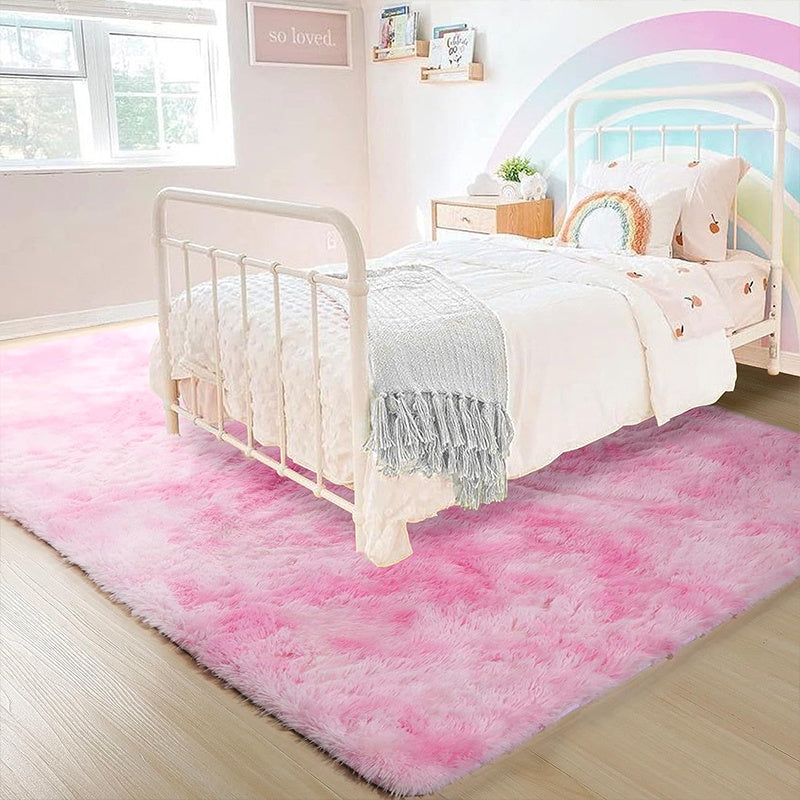 Tie-Dye Plush Area Rug for Living Room and Bedroom, Soft Polyester, Multiple Sizes