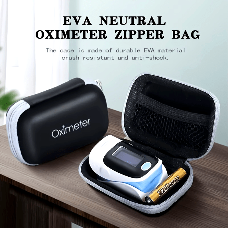 Oximeter Storage Case Black White Portable Zipper Organizer
