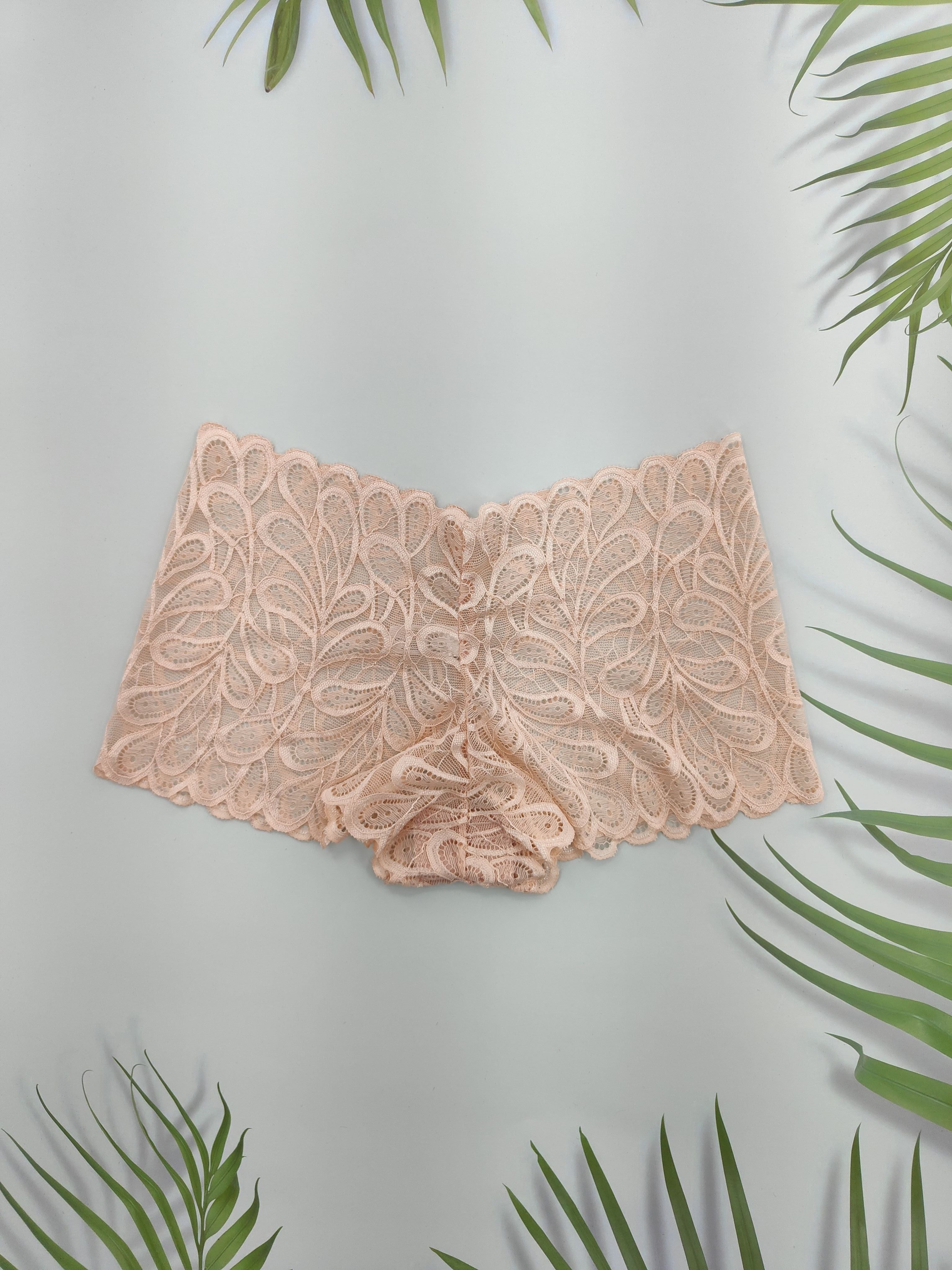 Women's Lace Boy Shorts Set 5 Pack Breathable Nylon Blend Semi-Sheer Elastic Waist