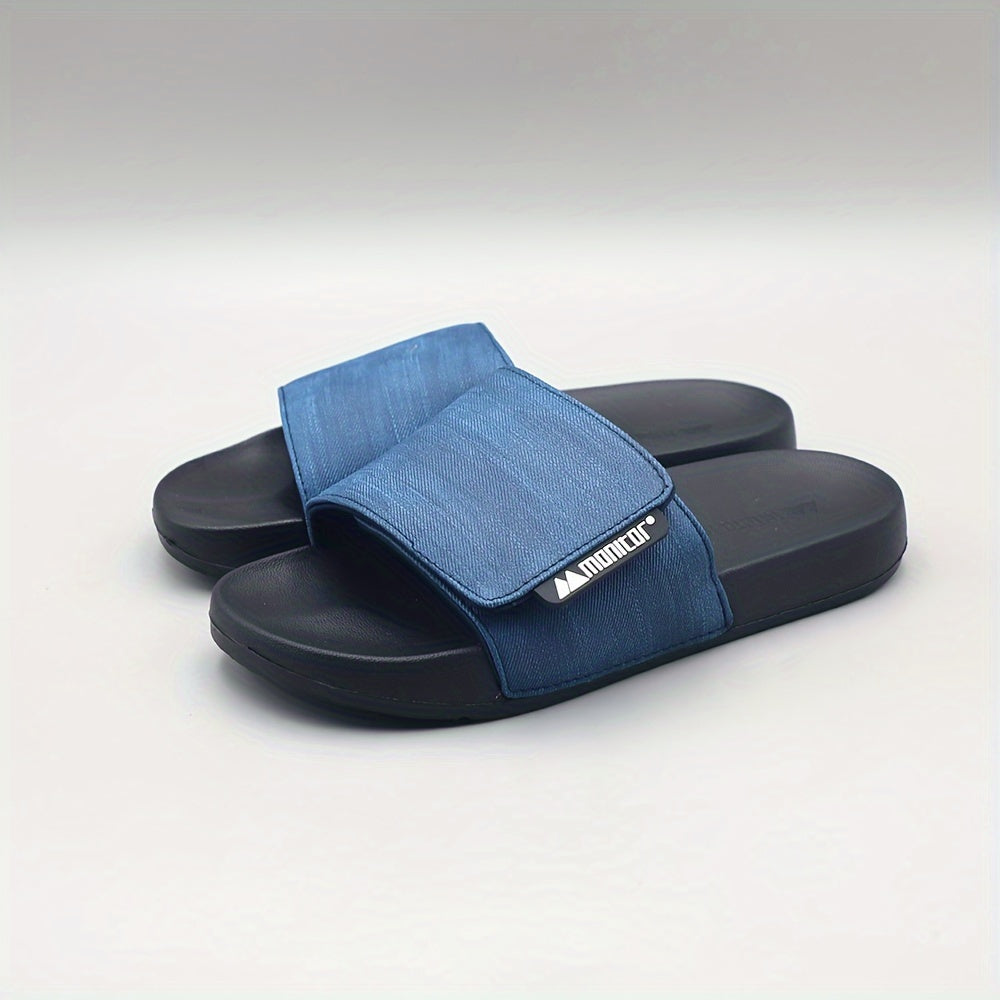 Мужские регулируемые тапочки с открытым носком однотонного цвета и нескользящей подошвой из EVA