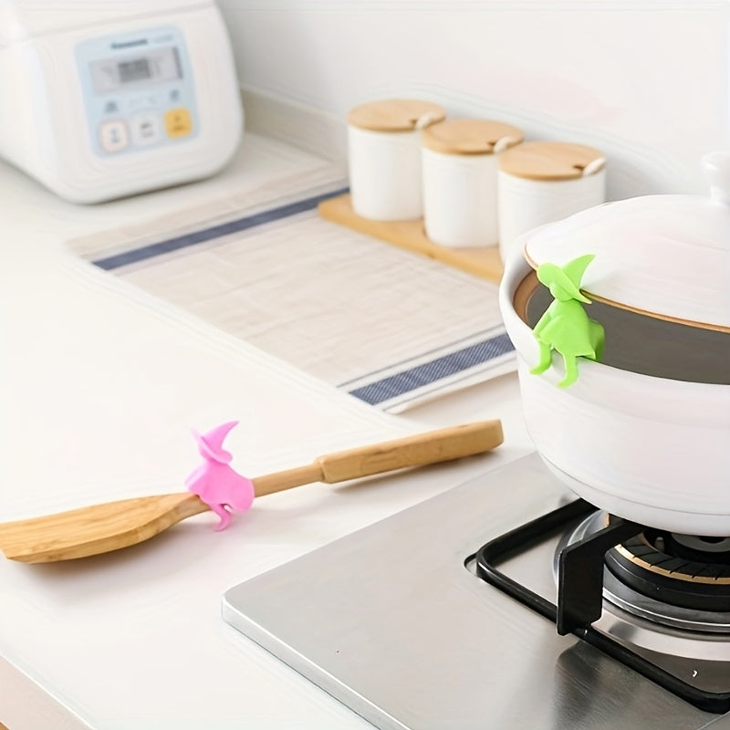 Silicone Pot Lid Holder with Anti-Spill Edge Clamp for Kitchen Use High-Temperature Resistant