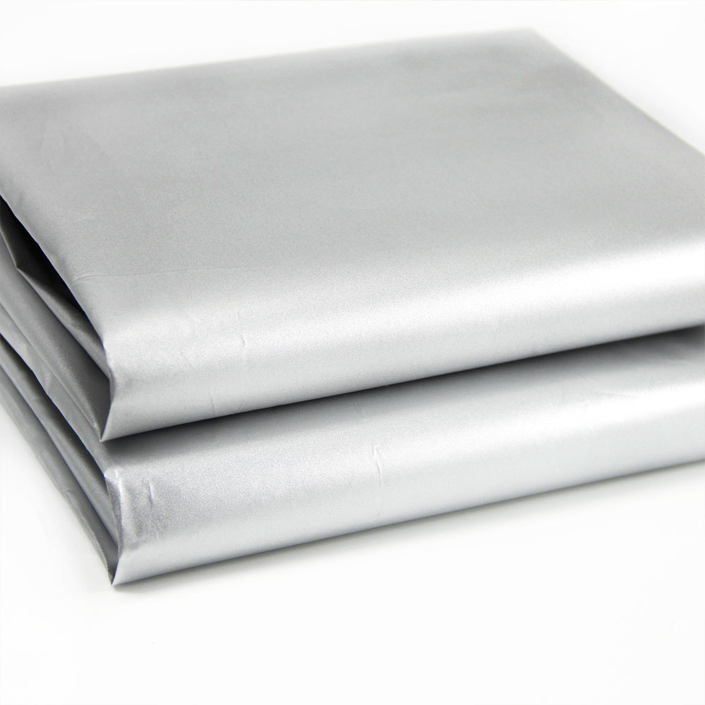 Tela de cortina opaca ligera, impermeable, de poliéster gris, 100% de sombreado