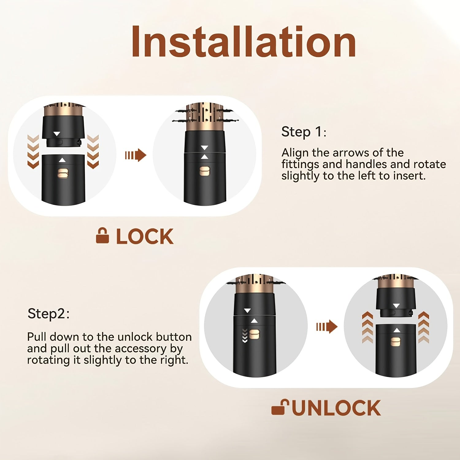 Kit combinado de cepillo de aire caliente de cerámica 3 en 1 con enchufe EU para secar y peinar