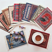 Alfombrilla de ratón de silicona trenzada mini persa estilo retro para oficina y decoración de escritorio