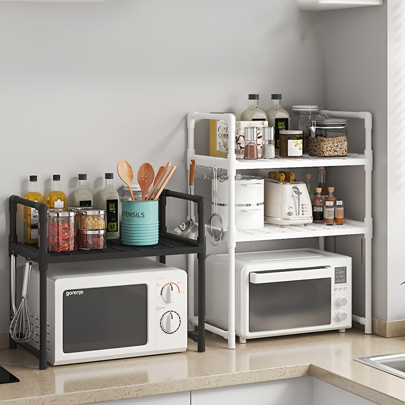 Estante de almacenamiento para cocina, estante para horno microondas, diseño abierto de doble o triple capa