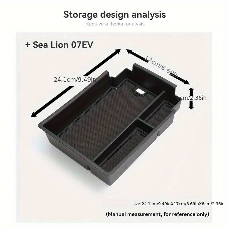 Universal Car Armrest Box Storage for 24 EV Models Black Plastic