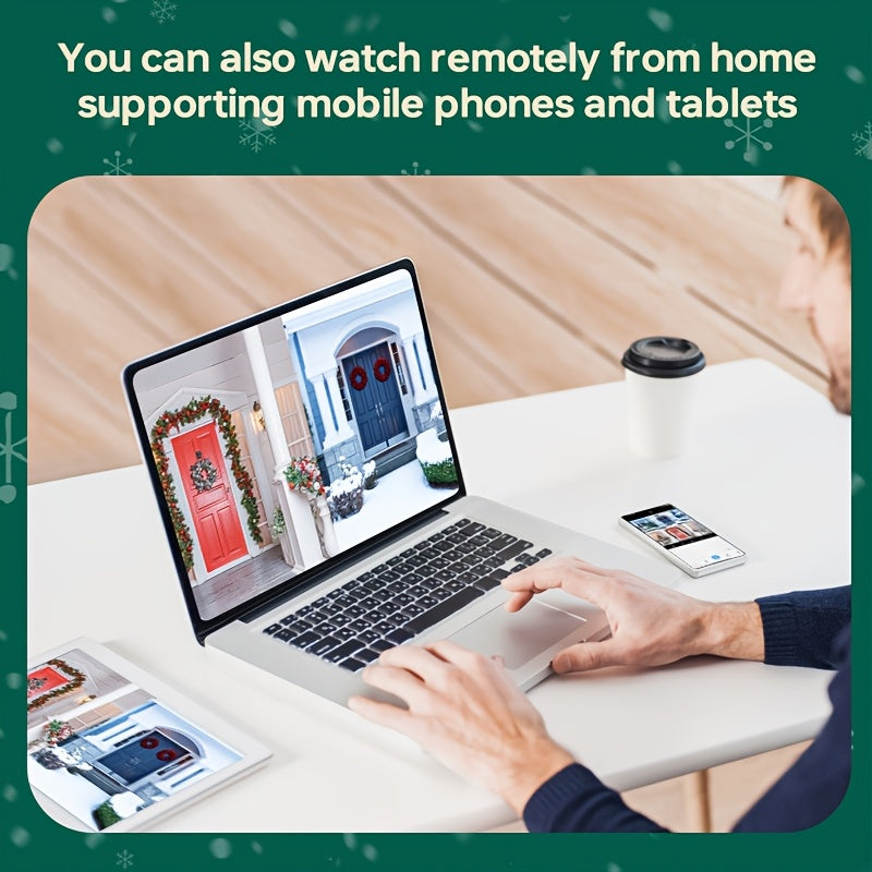 Dual Lens 4MP Outdoor Security Camera with 360 Degree View Motion Tracking Spotlight Siren Two-Way Audio IP65 Waterproof