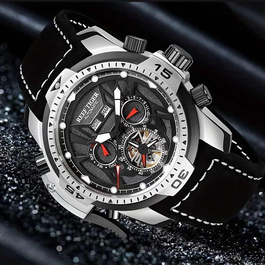 Men's Mechanical Watch Large Tourbillon Skeleton Business Classic Stainless Steel