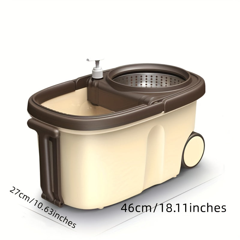 Комплект для швабры и ведра с поворотным механизмом и регулируемой ручкой для влажной и сухой уборки