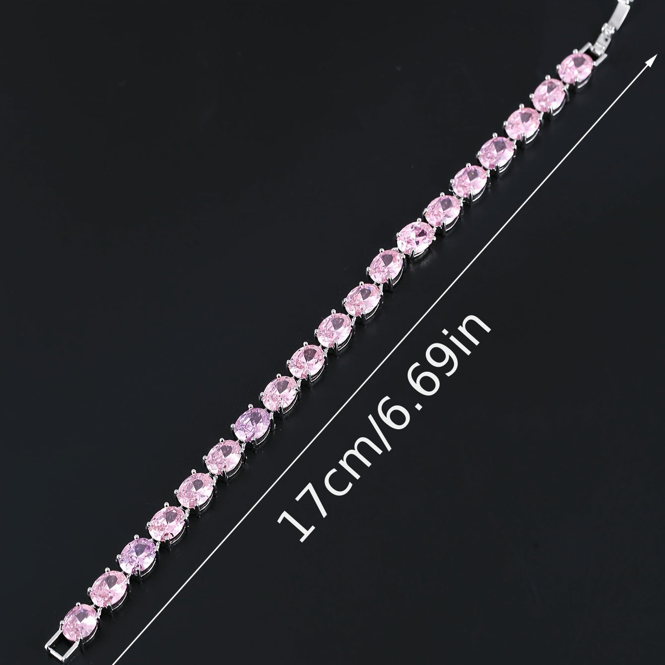 Zirconia Tennis Bracelet with Egg-Shaped Design Silver Jewelry for Women