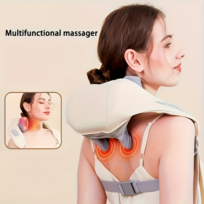 Portable Deep Tissue Massager with Heat USB Rechargeable for Neck Back Shoulder Leg