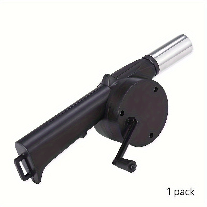 Portable Plastic Hand-Cranked BBQ Blower for Outdoor Grilling and Charcoal
