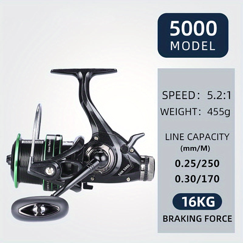 High-Performance Ambidextrous Carp Fishing Reel with Aluminum and Nylon Construction