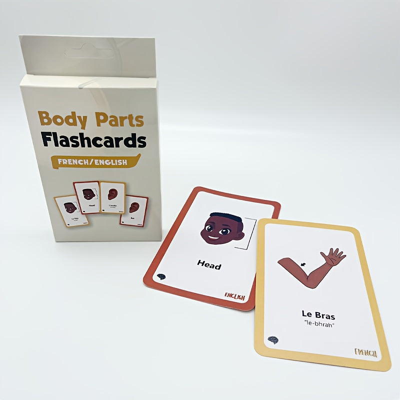 Educational French Animal Body Number Flashcards for Kids Learning in Multiple Languages