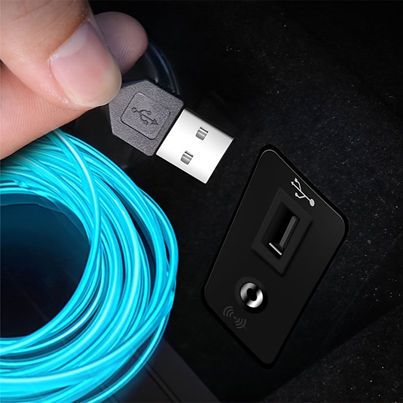 Tira de iluminación ambiental para coche con LED RGB de 7 colores flexible, 3M