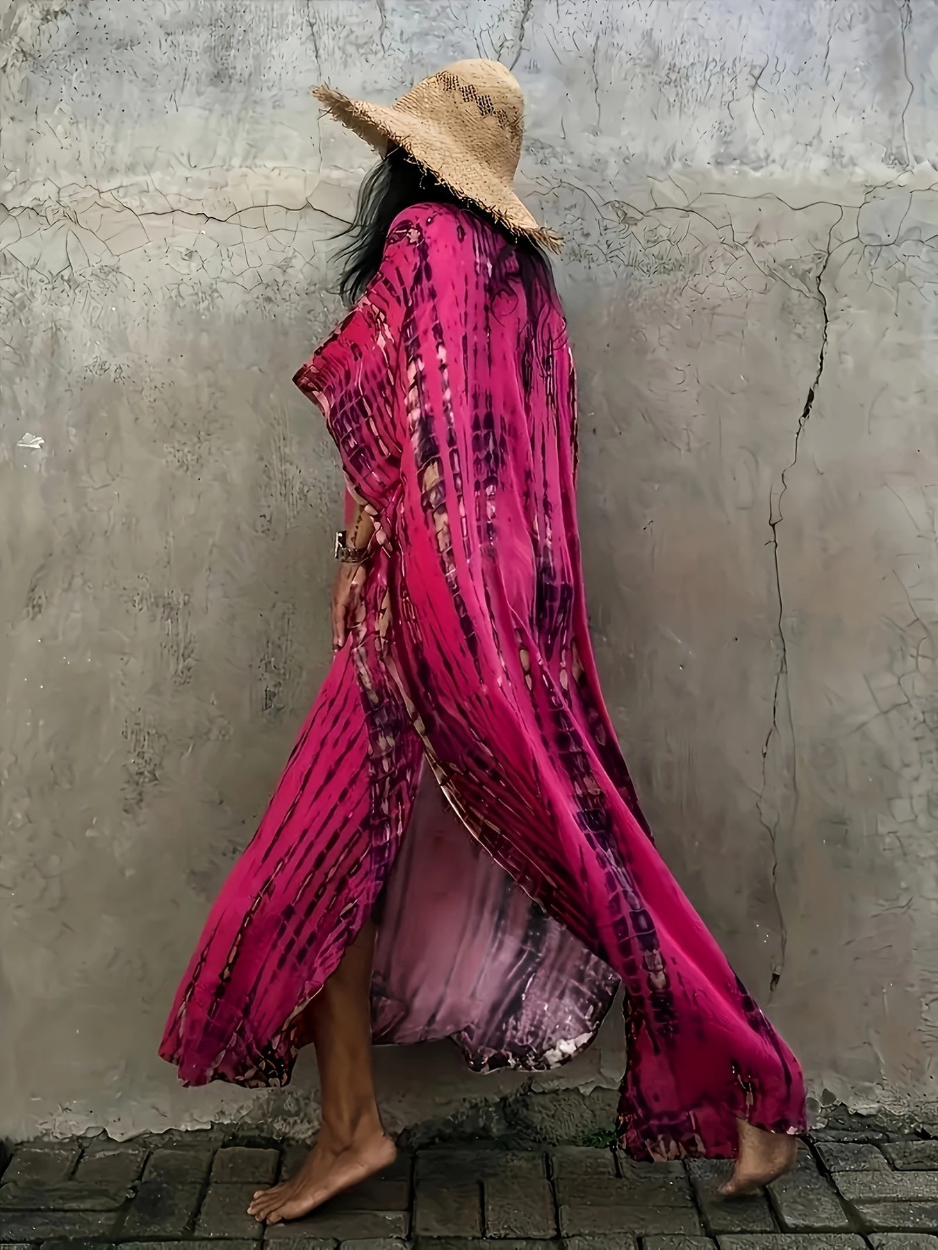 Plus Size V-Neck Sleep Dress Long Sleeve Lightweight Polyester All-Season Women's