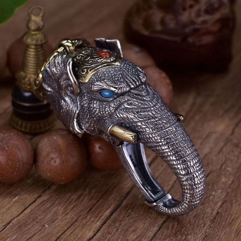 Handcrafted Car Keychain with Chinese Style Silver Decor Retro Charm