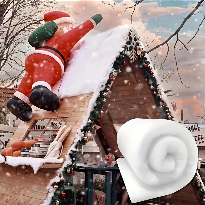 Artificial White Faux Snow Roll Set for Christmas Village and Winter Decor