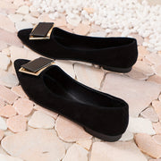 Women's Black Pointed Flat Work Shoes Spring Autumn Versatile Comfortable