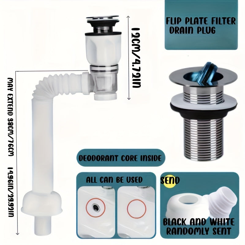 Universal drenaj quvuri to'plami qora oq ABS egiluvchan hidni yutuvchi oson o'rnatiladi