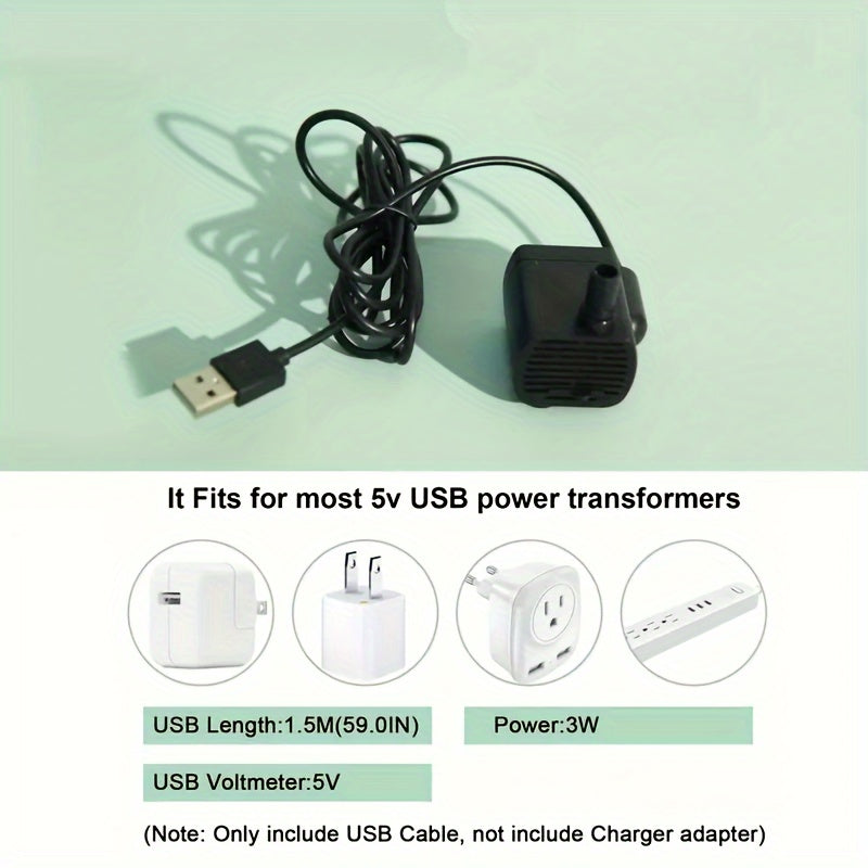 Кормушка для воды для кошек 1,5 л, USB, тихая циркуляционная фильтрация