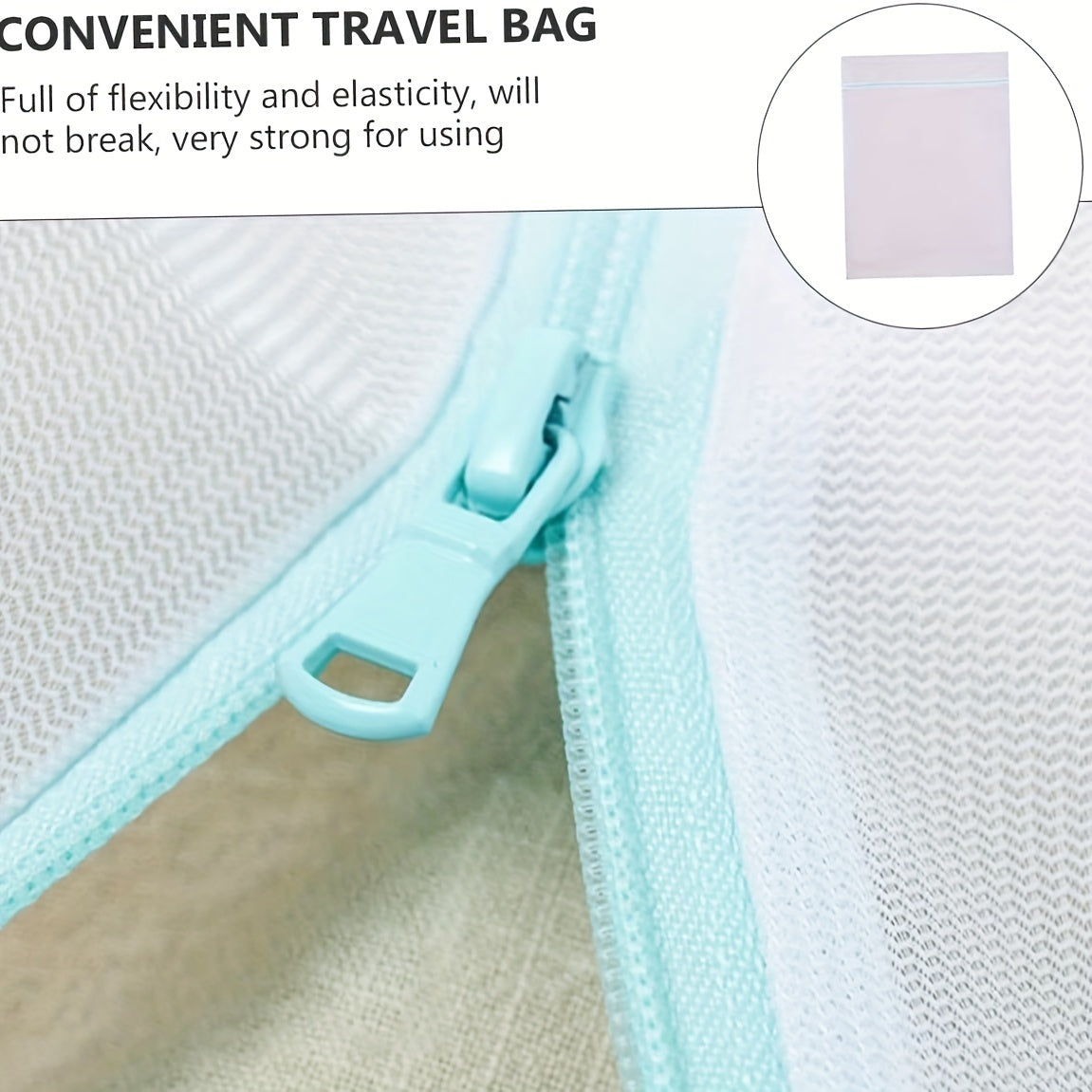 Large Polyester Mesh Laundry Bag 90x110cm Zipper Storage for Clothing and Bedding