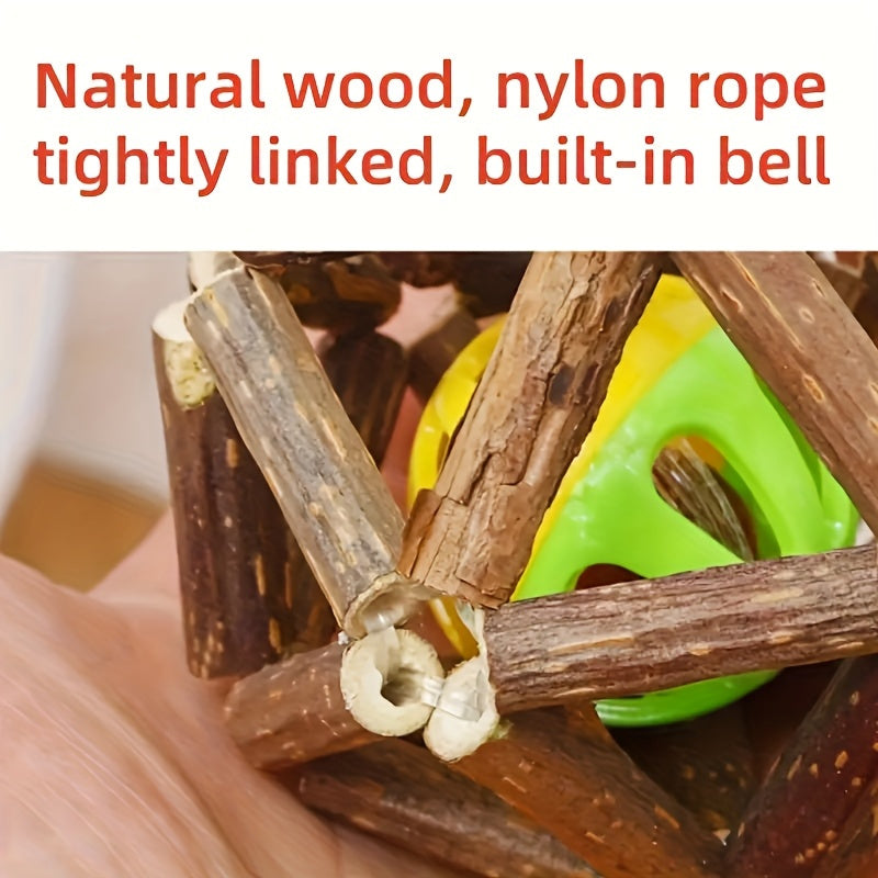 Rattan Cat Bell Toy for Indoor Cats Dental Health No Battery Required