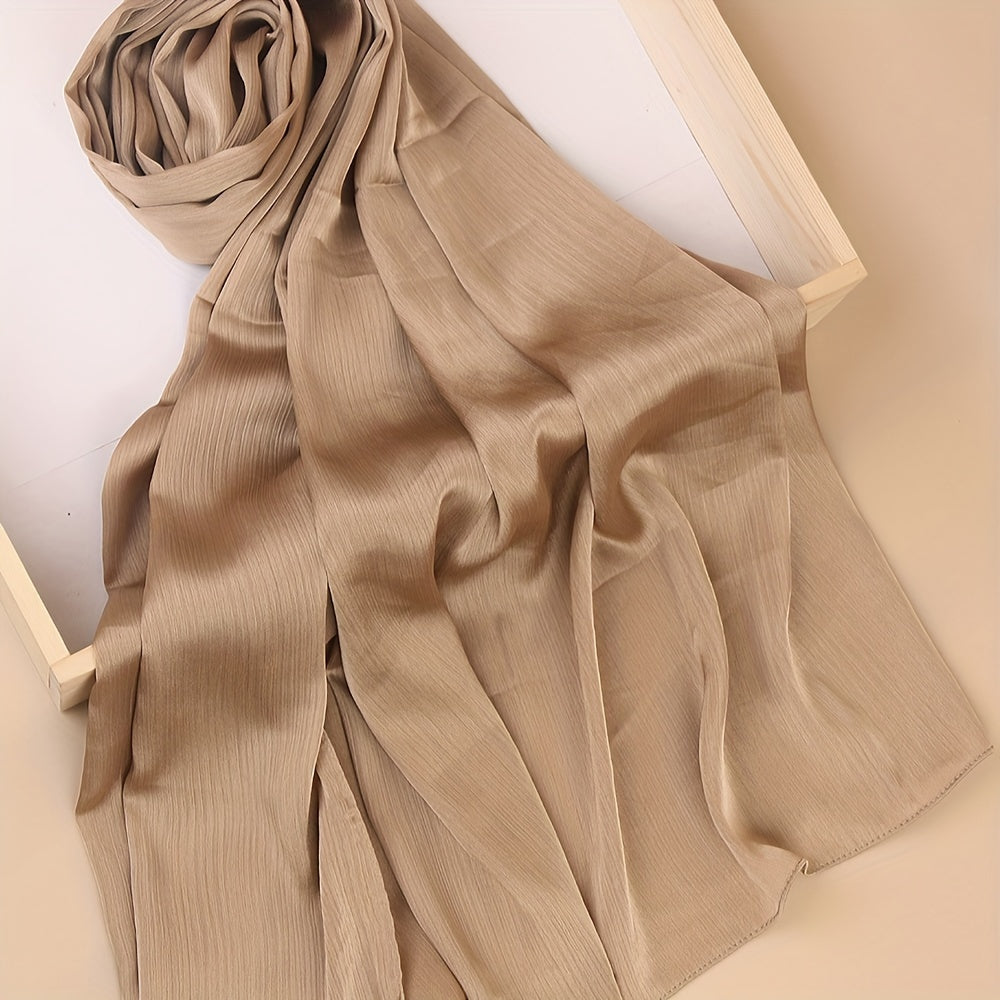 Pañuelo de cabeza clásico plisado de color sólido para uso casual, viaje y actividades al aire libre