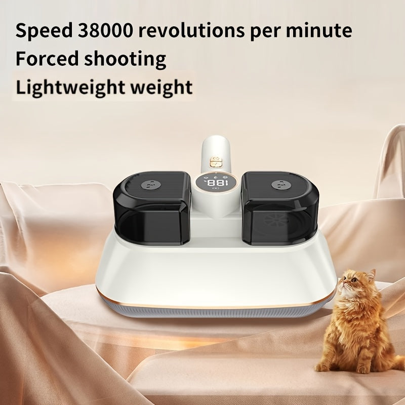 JKuoo yangilangan ikki motorli qo'l vakuumi, 3-in-1 chang qurtlarini olib tashlovchi, 100W/8000Pa kuchli so'rish, LED raqamli ko'rsatkich va turli yuzalar uchun 6000mAh batareya.