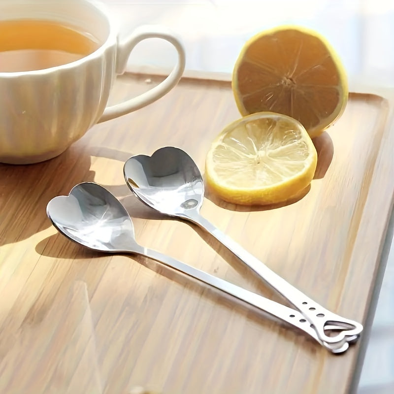Stainless Steel Heart-Shaped Spoon for Coffee Tea Desserts Gift