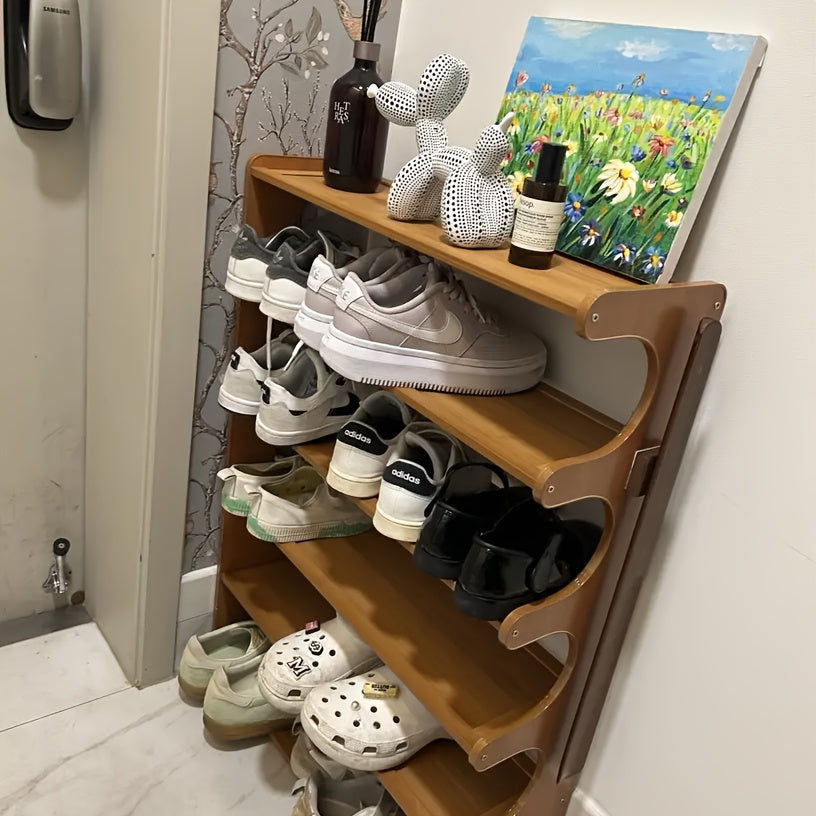 Bamboo Shoe Rack Multi-Layer Storage Space Saver Easy Assembly Entryway Dorm Room