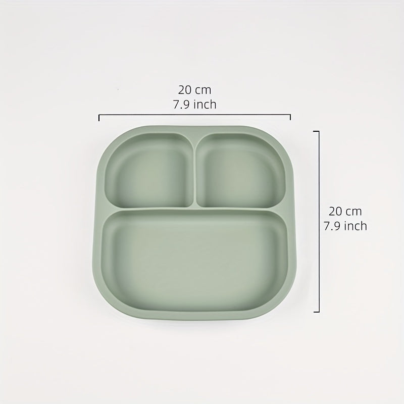 Bandeja de comida para bebé de silicona con 4 compartimentos, libre de BPA, antideslizante para edades de 0 a 3 años