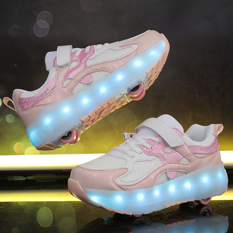 Kids Glowing LED Light-Up Roller Skates for Boys and Girls Indoor Outdoor All-Season