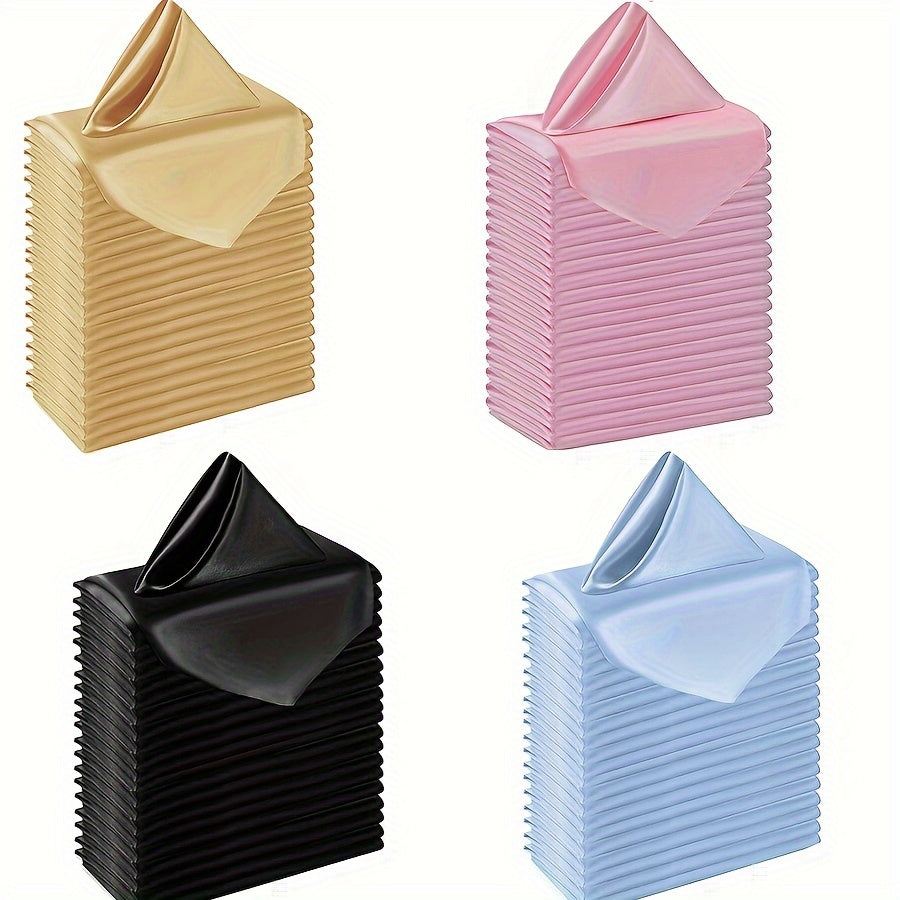 12/24 Polyester Satin Napkins 43.18x43.18 cm Square for Restaurants Weddings Banquets